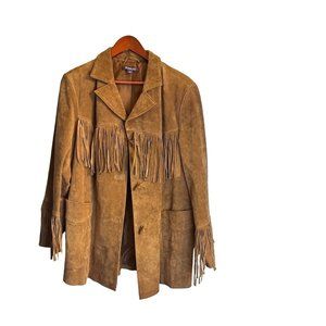 Roaman's Brown Suede Fringe Jacket